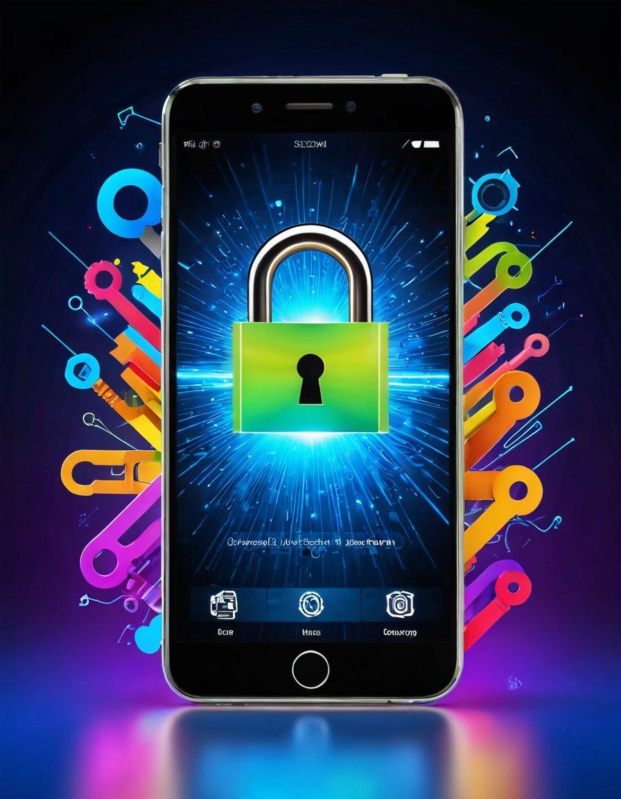 A sleek, modern smartphone with a glowing padlock icon above it, symbolizing unlocking. Surround it with essential tools like a key and a wrench, all set against a vibrant, dynamic background showing speed lines. Include text bubbles with 'Fast' and 'Affordable' highlighted. Super-realistic. Bright colors. 3D.